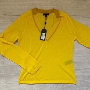 rag & bone Yellow V-Neck Wool Sweater